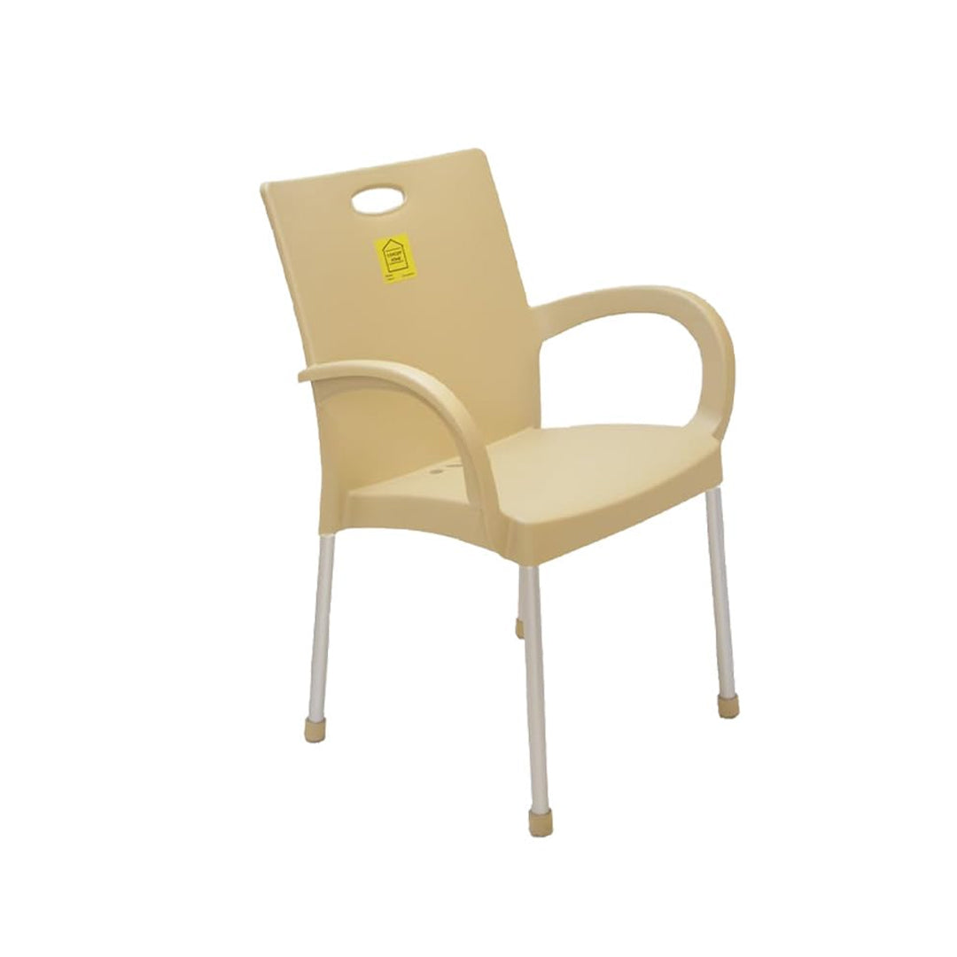 Stackable Modern With Arms Plastic Chair with Durable Aluminum Legs Rusted | B.20043795 (EI-CO-CE-TX CA)