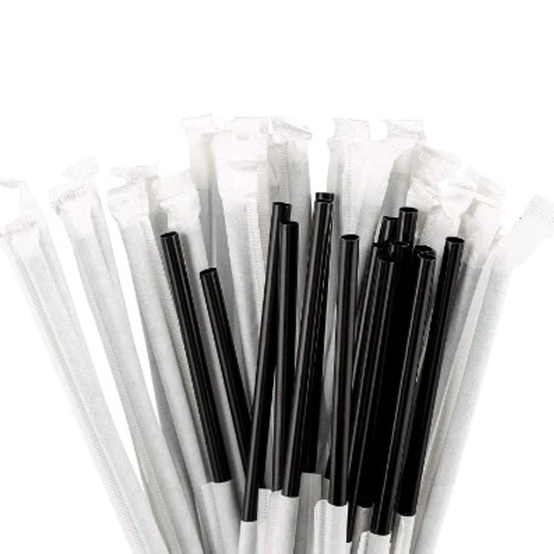 Black Disposable Straight Straws 250 PCS | B.20049486 (ENM/EEI/EHO-TX)