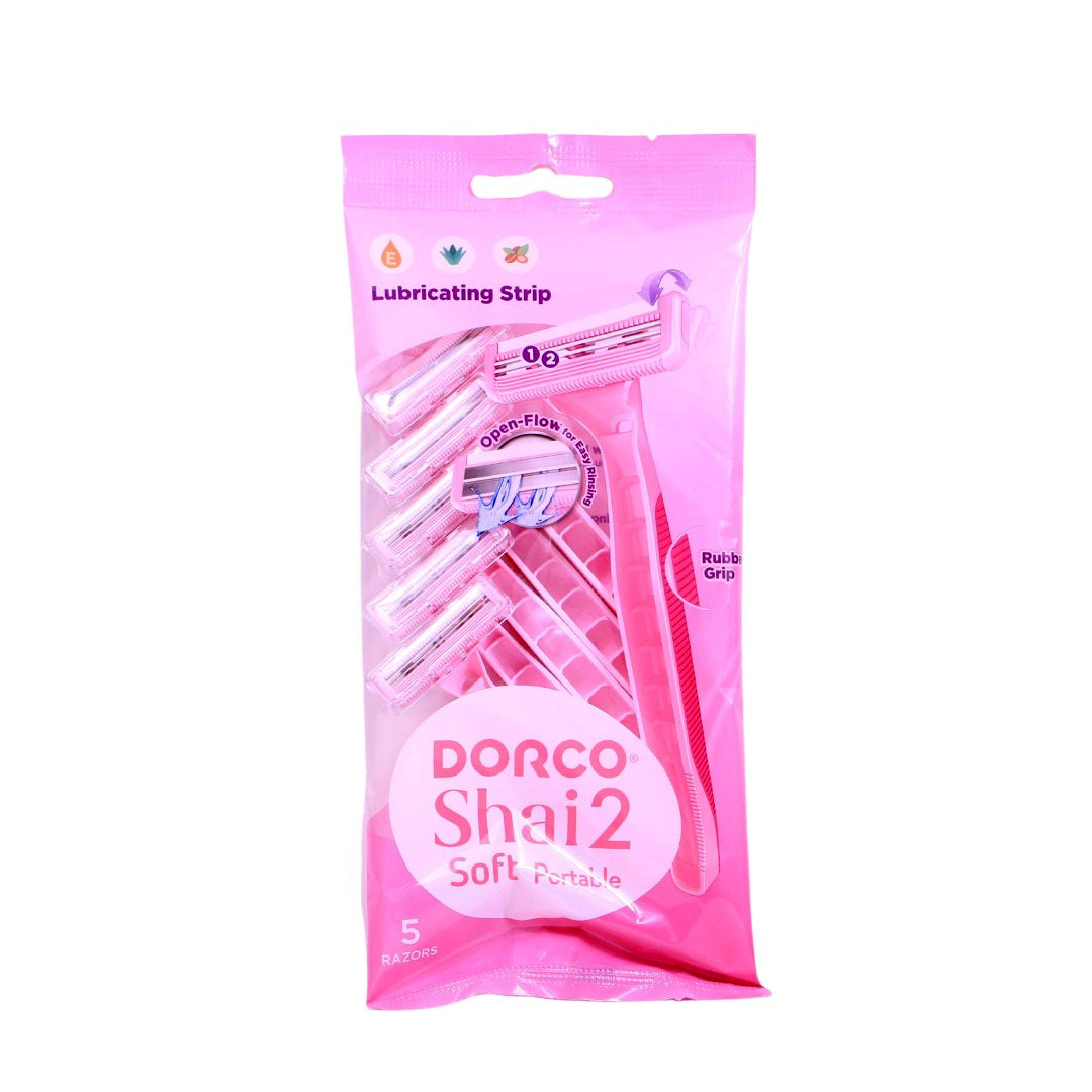 Dorco Soft II Twin Blade Disposable Razors for Women 5PCS | B.8801038514932 (EM-EM-CS-TX)