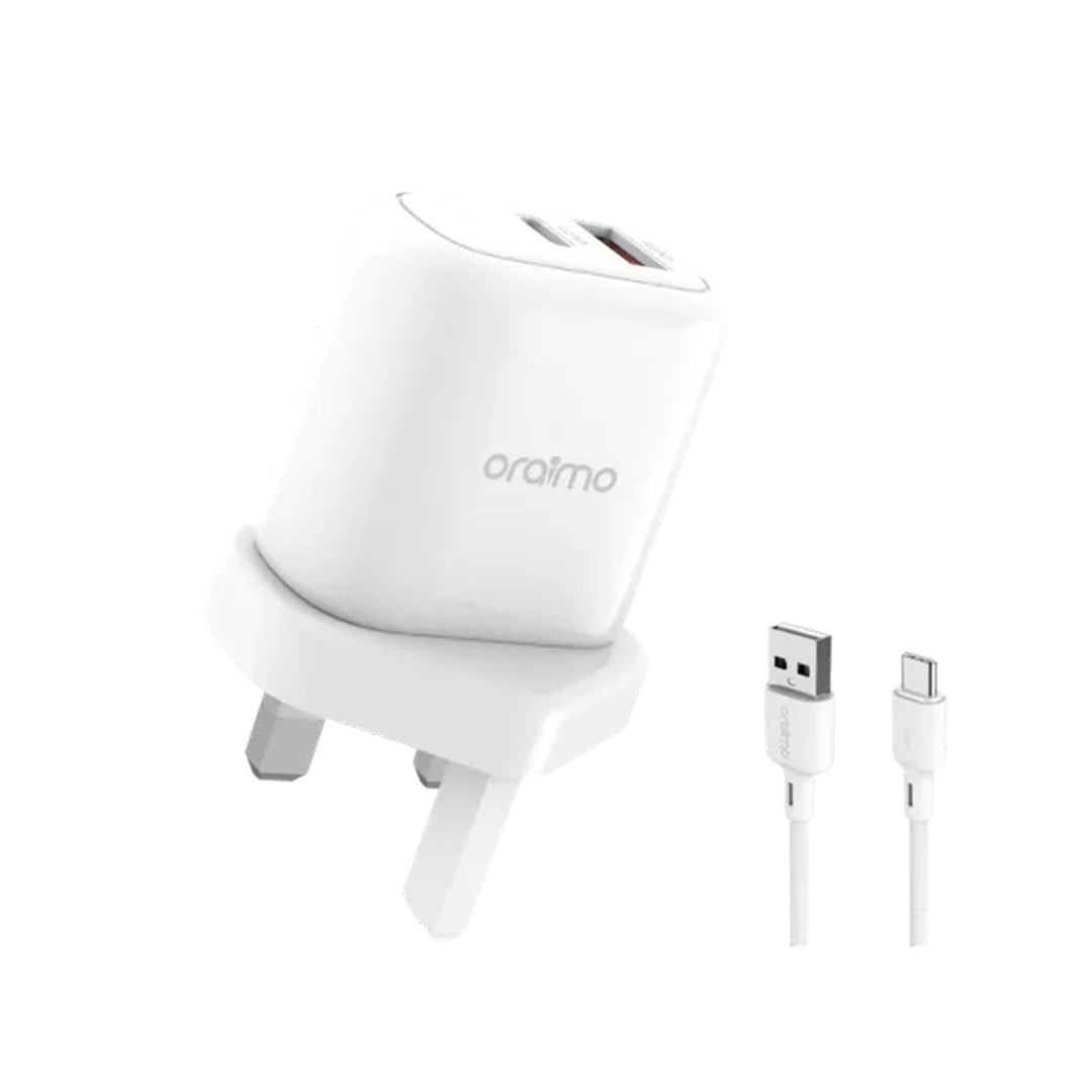Oraimo OCW-U94D-C53 PowerCube 3 Pro 18W Fast Charging Charger Kit with Type-c Cable | B.10050012 (UP/XB/FT)