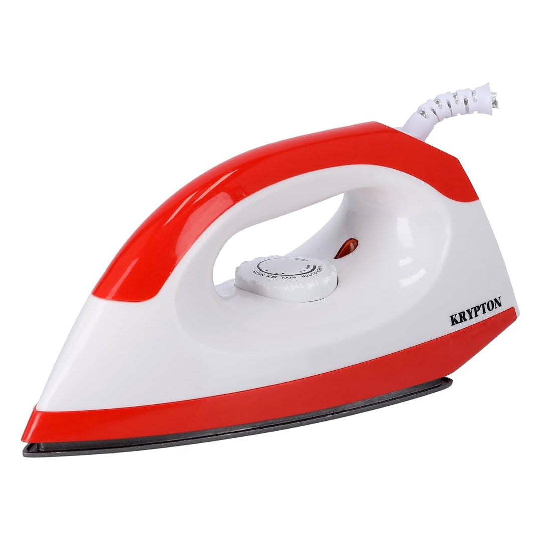 Krypton KNDI6001 1200W Dry Iron for Perfectly Crisp Ironed Clothes | Non-Stick Soleplate & Adjustable Thermostat Control | Indicator Light - 2 Years Warranty | B.6294015604283 (EI-CN - HI TX)