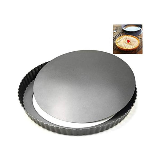 30 cm Quiche Tart Pan, Non-Stick Fluted Tart Tin with Loose Base for Creating Creamy Chocolate Cheesecakes Tarts Fruit Tart Pies Brownies Quiches | B.20045067 (ONA-OES-OEM)