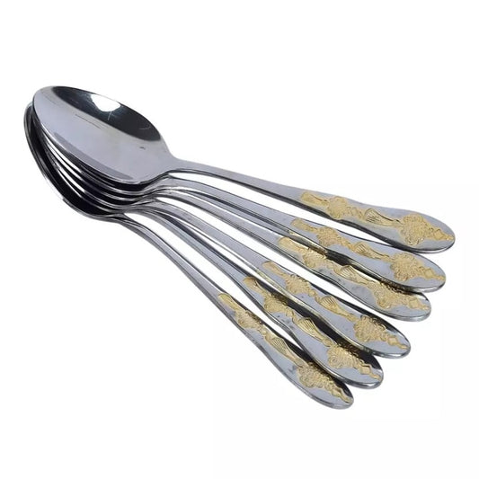 SPOON TEA STEEL GOLD 6PC SET | B.99950422 (AS-AN-AC)