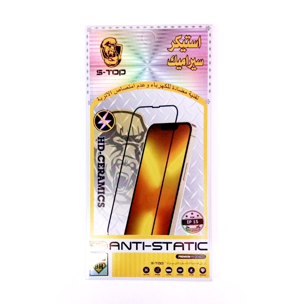 S-TOP HD-Ceramics Screen Protector Anti-Static | 6188 | IPhone 15 (SB/SG/ON)