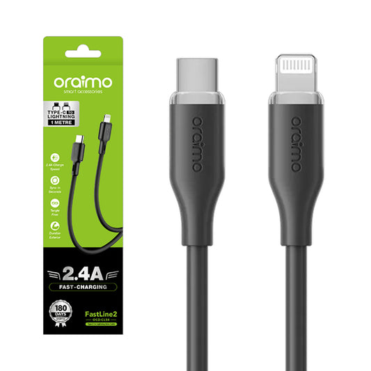 Oraimo Type-C to Lightning 1 Metre 2.4A Faster-Charging | B.10051421 (LF/UV/UT)