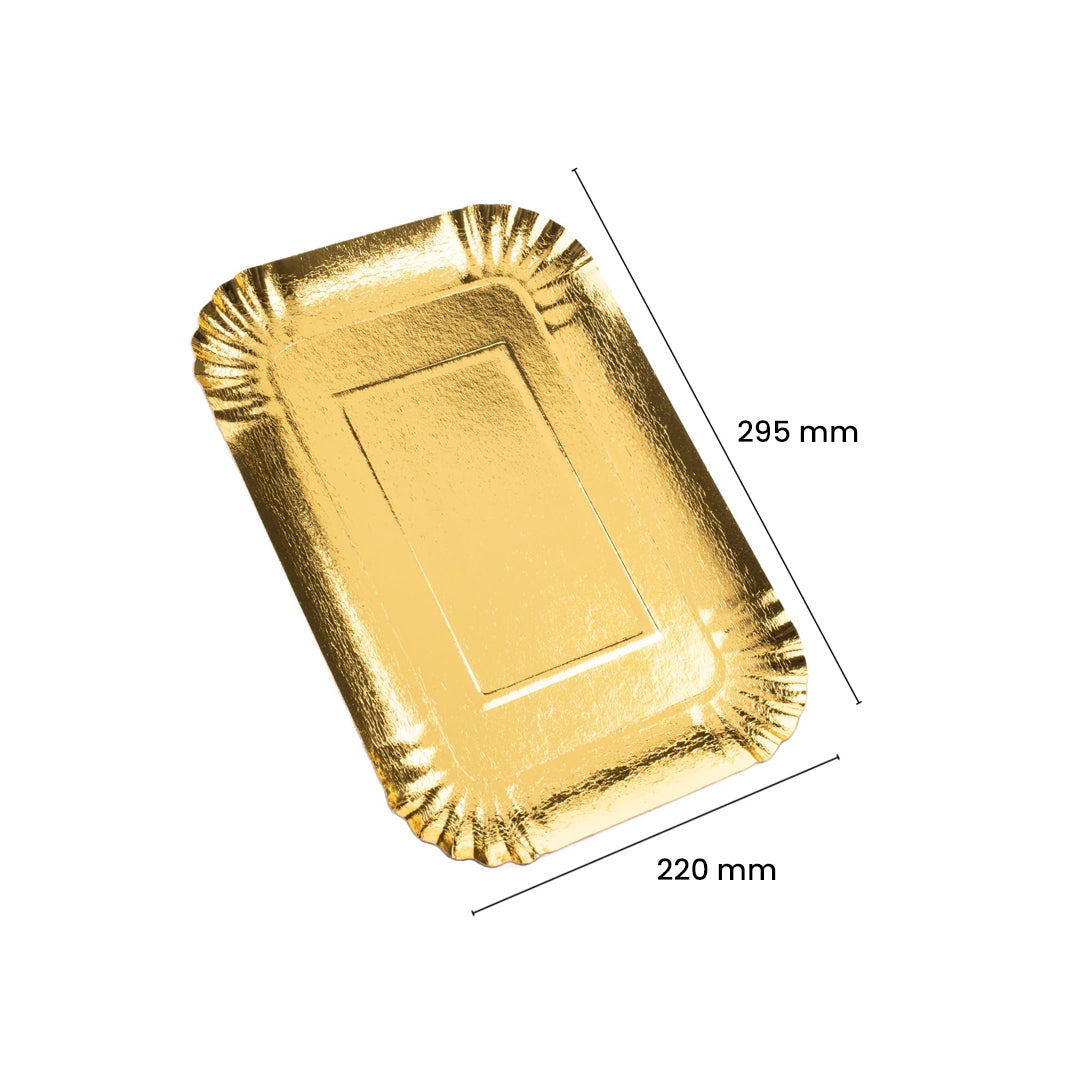 Disposible Gold Foil Cardboard Serving Tray (220mmx295mm) 1KG | B.1287009241378 (RA/RI/MN-TX)